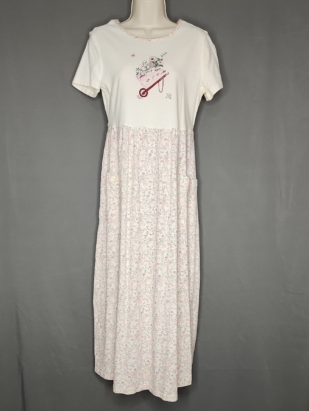 Vintage Bobbie Brooks 1980s-90s Short Sleeve Grandmacore Granny Chic Dress 4/6